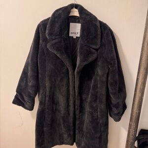 NVLT Charcoal Faux Fur Jacket
